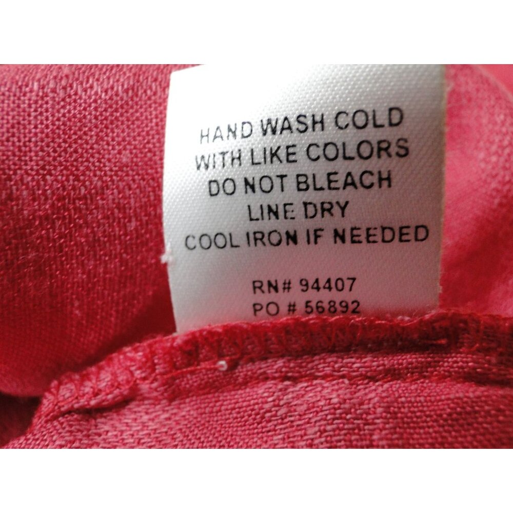 TravelSmith Womens XL Tunic Blouse Pink Button Front Pocket Rayon Linen High Low - Picture 11 of 11